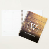 素朴な木の優雅なスクリプトモノグラム 2023 プランナー手帳 (ディスプレー)