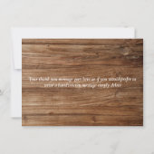 素朴な木の優雅な柔らかな葉のグリーン サンクス サンキューカード (裏面)