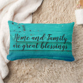 素朴な木の家族引用文 ランバークッション (ブランケット)