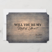 素朴な木の楽しいブライズメイド/花嫁の介添え人 招待状 (裏面)