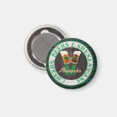 素朴な木の歓声 ビール 悪ふざけ マグネット (正面/裏面)