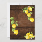 素朴な木の水彩画のレモンたち ハッピーエバーアフター 招待状 (裏面)