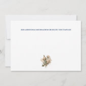 素朴な木の水彩画の馬の農村の納屋 セーブザデート (裏面)