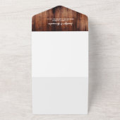 素朴な木の水彩画ひまわり写真 ウェディング オールインワン招待状 (外側)