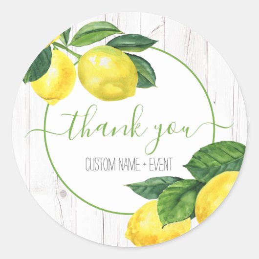 素朴な木の田舎の水の色ありがとう ラウンドシール (正面)