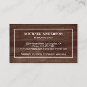 素朴な木の白いキッチンスプーン パーソナルシェフ 名刺 (裏面)