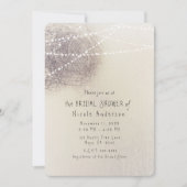 素朴な木の皮のカントリー ミニマル ブライダル シャワー 招待状 (正面)