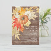 素朴な木の秋の誕生日招待状 招待状 (スタンド正面)