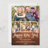 素朴な木の筆記体4写真お正月 シーズンカード (正面)