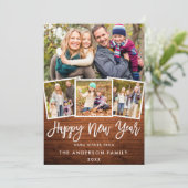 素朴な木の筆記体4写真お正月 シーズンカード (スタンド正面)