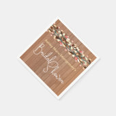 素朴な木の色とカラフルな葉のブライダルシャワー スタンダードカクテルナプキン (角)