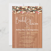 素朴な木の色とカラフルな葉の花嫁のシャワー 招待状 (正面)