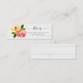 素朴な木の花柄RVSPの結婚式のウェブサイトカード スキニー名刺 (正面/裏面)