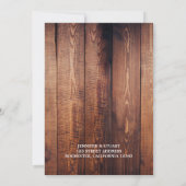 素朴な木の葉水の色のモノグラムのRSVP 招待状 (裏面)