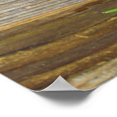 素朴な木の赤いチューリップ ポスター (角)