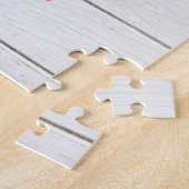 素朴な木の赤いトラックのクリスマスツリーの祭りの農場 ジグソーパズル (側面)