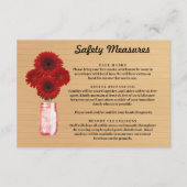 素朴な木の赤い花模様のメイソンジャー安全対策 エンクロージャーカード (正面)