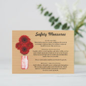 素朴な木の赤い花模様のメイソンジャー安全対策 エンクロージャーカード (スタンド正面)