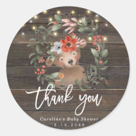 素朴な木の赤ちゃんシャワー感謝していあなたシール ラウンドシール