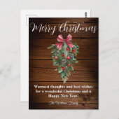 素朴な木の農家の水の色クリスマスツリー ポストカード (正面/裏面)