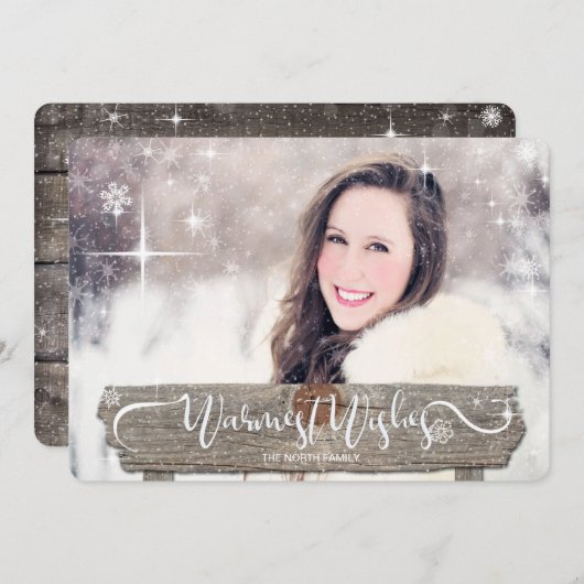 素朴な木の道標のクリスマスの写真ID422 シーズンカード (正面/裏面)