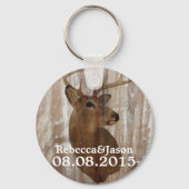 素朴な木の鹿狩りは結婚式の引き出物 キーホルダー (正面)