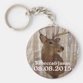 素朴な木の鹿狩りは結婚式の引き出物 キーホルダー