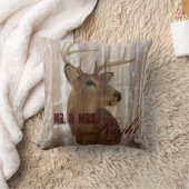 素朴な木の鹿狩りはmrとmrsの上にある クッション (ブランケット)