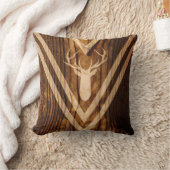 素朴な木のBohoのシカ クッション (ブランケット)