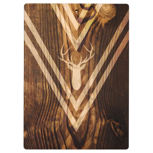 素朴な木のBohoのシカ クリップボード (裏面)