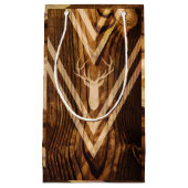 素朴な木のBohoのシカ スモールペーパーバッグ (正面)