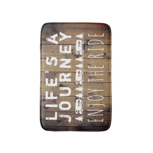 素朴な木は乗車RVのキャンピングカーの引用文を楽しみます バスマット (正面縦)