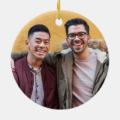 素朴な木は新婚者の氏氏の結婚祝いをつけますGay セラミックオーナメント (裏面)