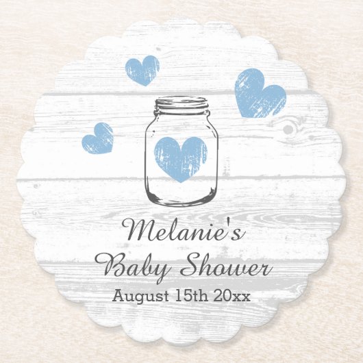 素朴な木エレガントの赤ちゃんシャワーパーティーコースター ペーパーコースター (正面)