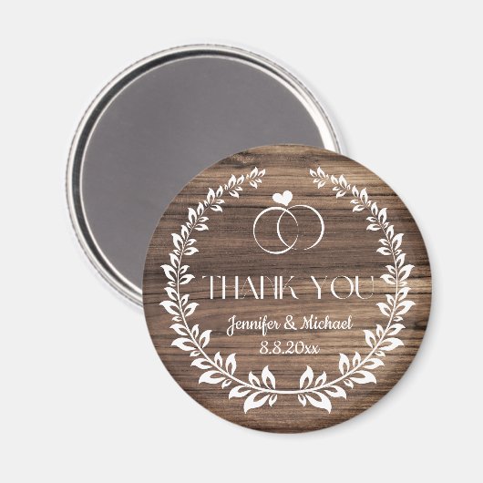 素朴な木スタイリッシュ感謝していの結婚植物 マグネット (正面/裏面)