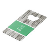 素朴な木フェイク材1フォトダディーググレーグリーン クレジットカード栓抜き (正面アングル)