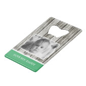 素朴な木フェイク材1フォトダディーググレーグリーン クレジットカード栓抜き (裏面アングル)