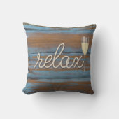 素朴な木リラックスにロープ"文字 クッション (正面)