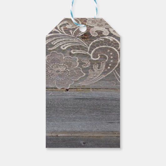 素朴な木レース西の田舎の結婚式の好意 ギフトタグ (裏面)