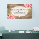 素朴な木及び絵を描かれたピンクのハイビスカスの花の国 横断幕 (トレードショー)