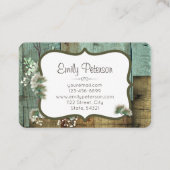 素朴な木及び花柄のウェディングプランナーの名刺 名刺 (裏面)