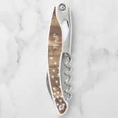 素朴な木及び豆電球のカスタムの結婚式の引き出物 ソムリエナイフ (裏面)