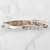 素朴な木及び豆電球のカスタムの結婚式の引き出物 ソムリエナイフ (正面)