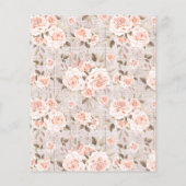 素朴な木材とビンテージのバラ シャビーなスクラップブッキングペーパー チラシ (裏面)