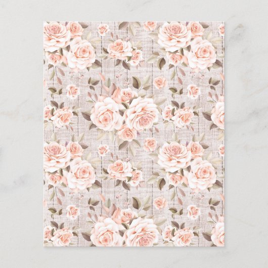 素朴な木材とビンテージのバラ シャビーなスクラップブッキングペーパー チラシ (正面)