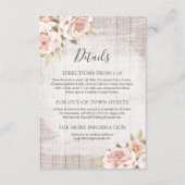 素朴な木材とロマンチックなバラの詳細 / 方向 エンクロージャーカード (正面)