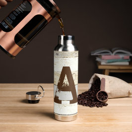 素朴な木材と文字 ウォーターボトル