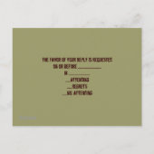 素朴な木材のウェスタンカントリーカモフラージュ結婚式の出欠確認 インビテーションポストカード (裏面)