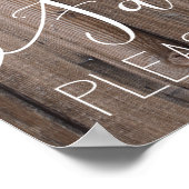 素朴な木材のサイン結婚グエストブックプリント ポスター (角)