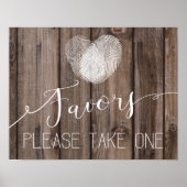 素朴な木材のサイン結婚グエストブックプリント ポスター (正面)